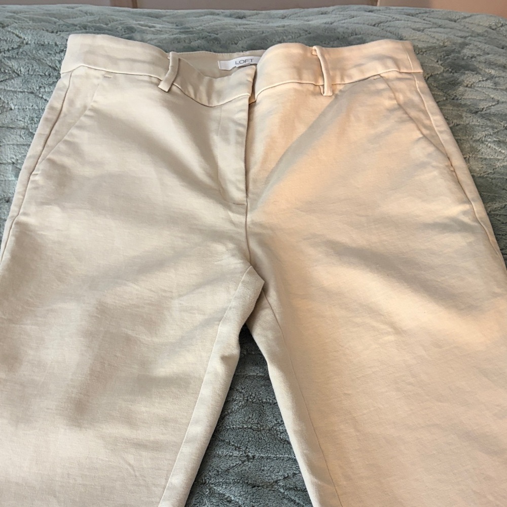 LOFT womens Light tan Chino Pants cropped